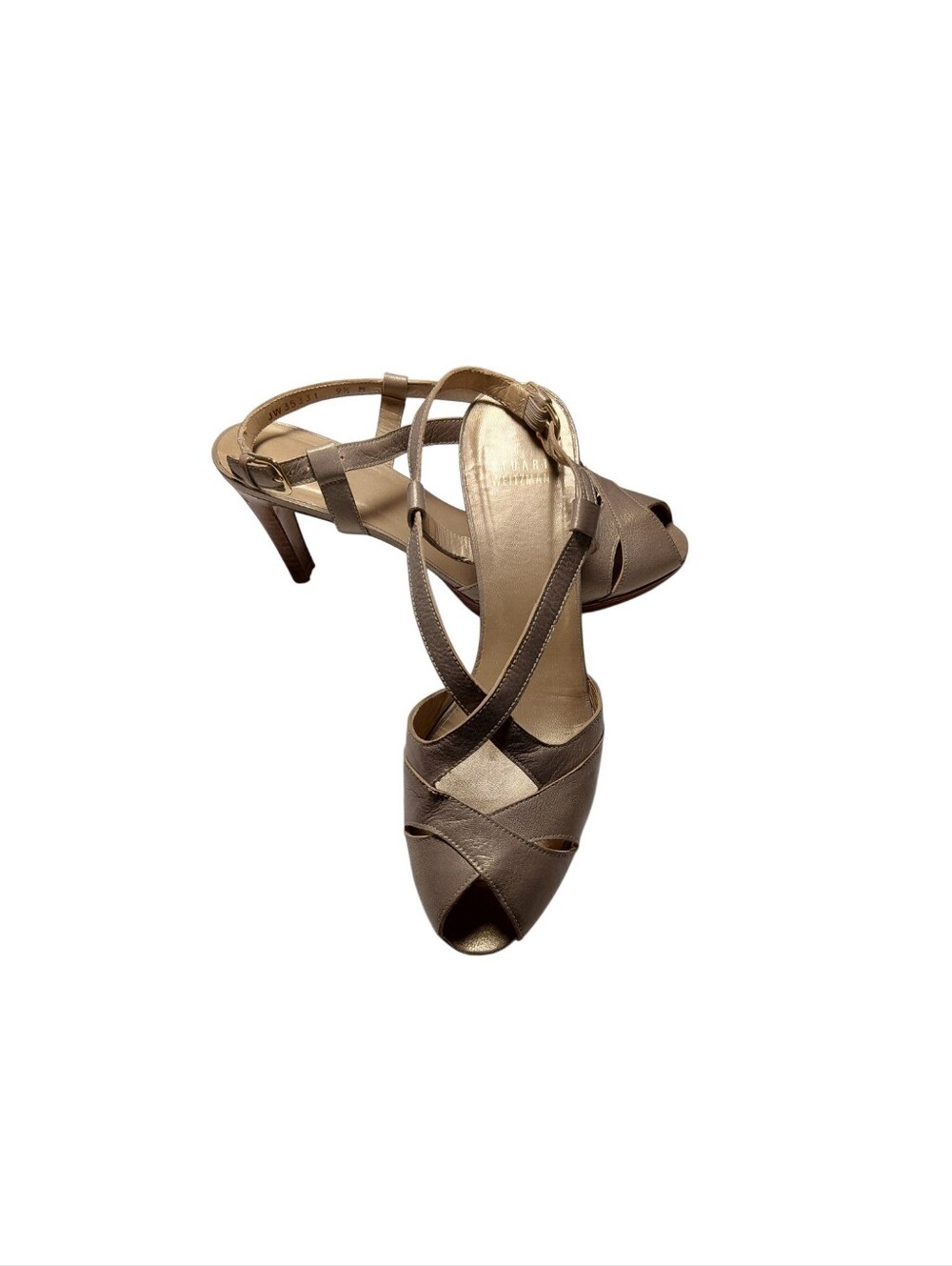 Metallic Taupe Strappy Heels